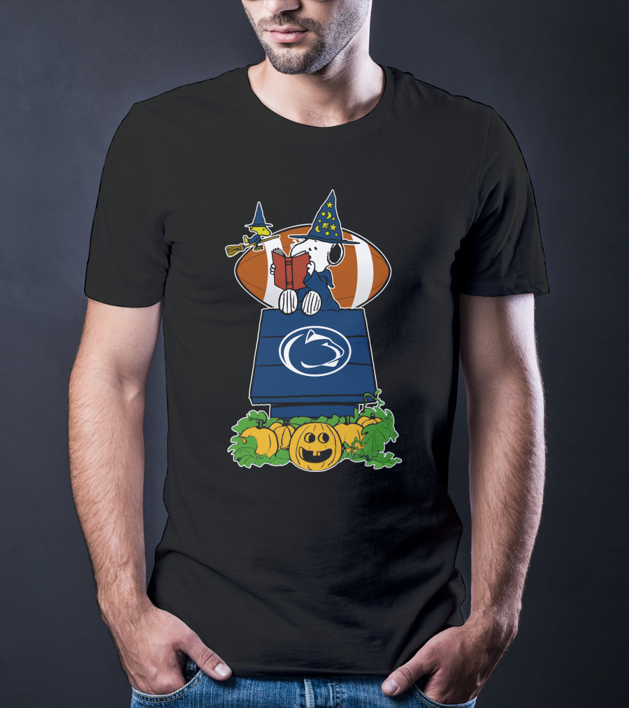 Penn State Nittany Lions Snoopy Halloween Peanuts Football Jack-O'-Lantern T-Shirt