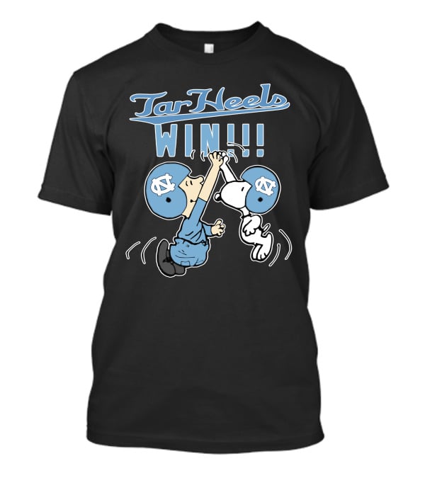 Tar Heels Win Unc Victory With Iconic Nc Blue Helmets Peanuts Characters Celebration T-Shirt