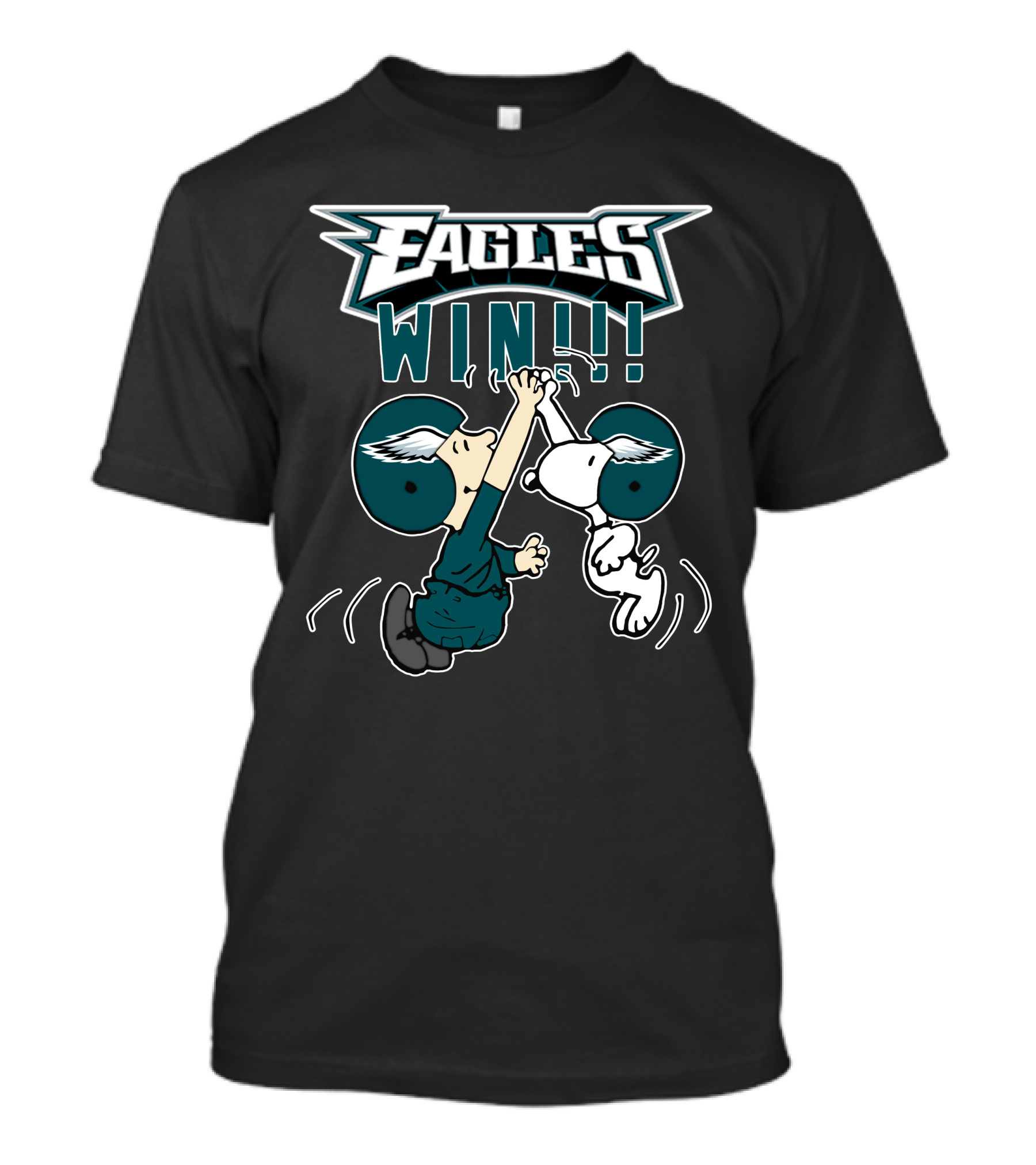Eagles Win Peanuts Characters High Five Celebration T-Shirt