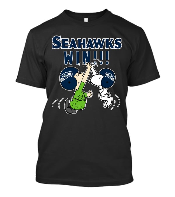 Seahawks Win Victory Celebration With Peanuts Characters T-Shirt