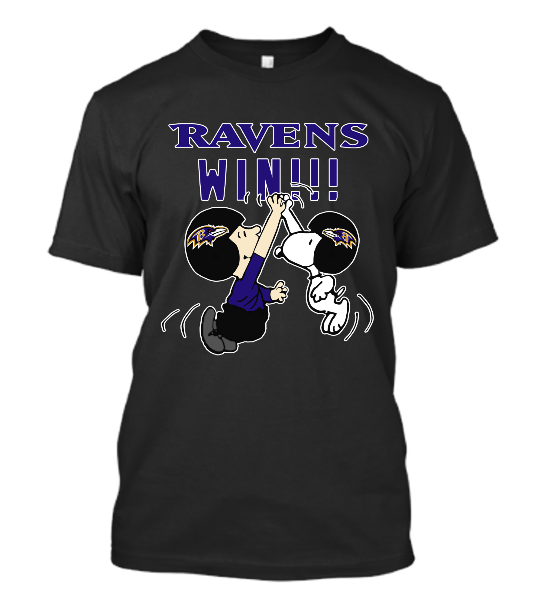 Ravens Win Baltimore Celebratory Iconic Characters High-Five T-Shirt