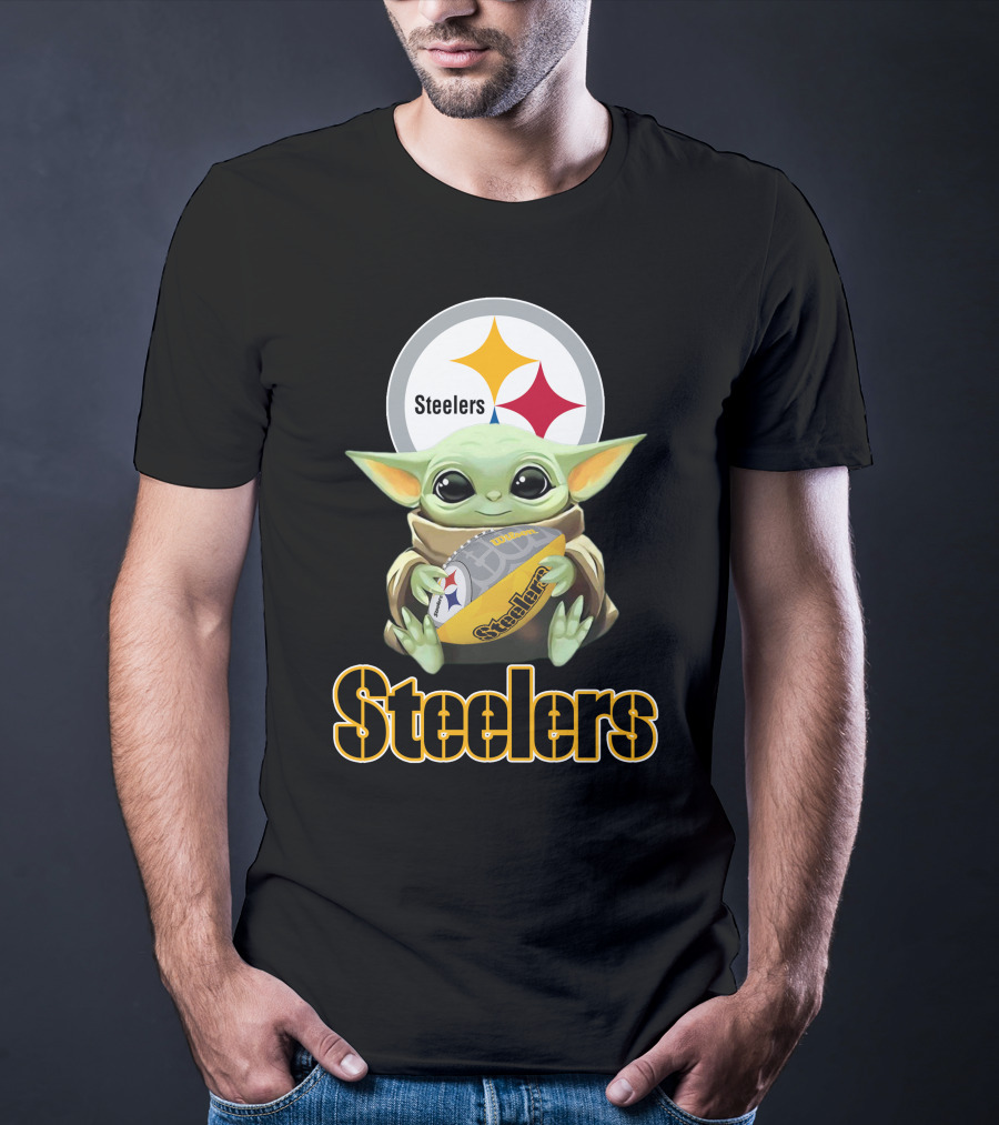 Steelers Baby Yoda Football Fan T-Shirt