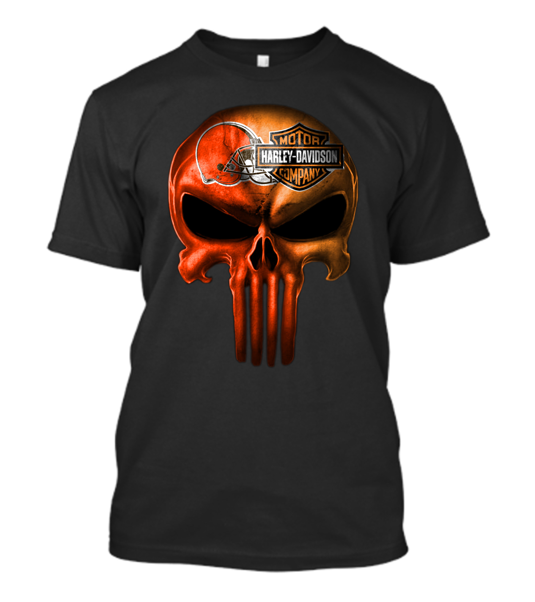 Cleveland Browns Skull Harley Davidson Company T-Shirt