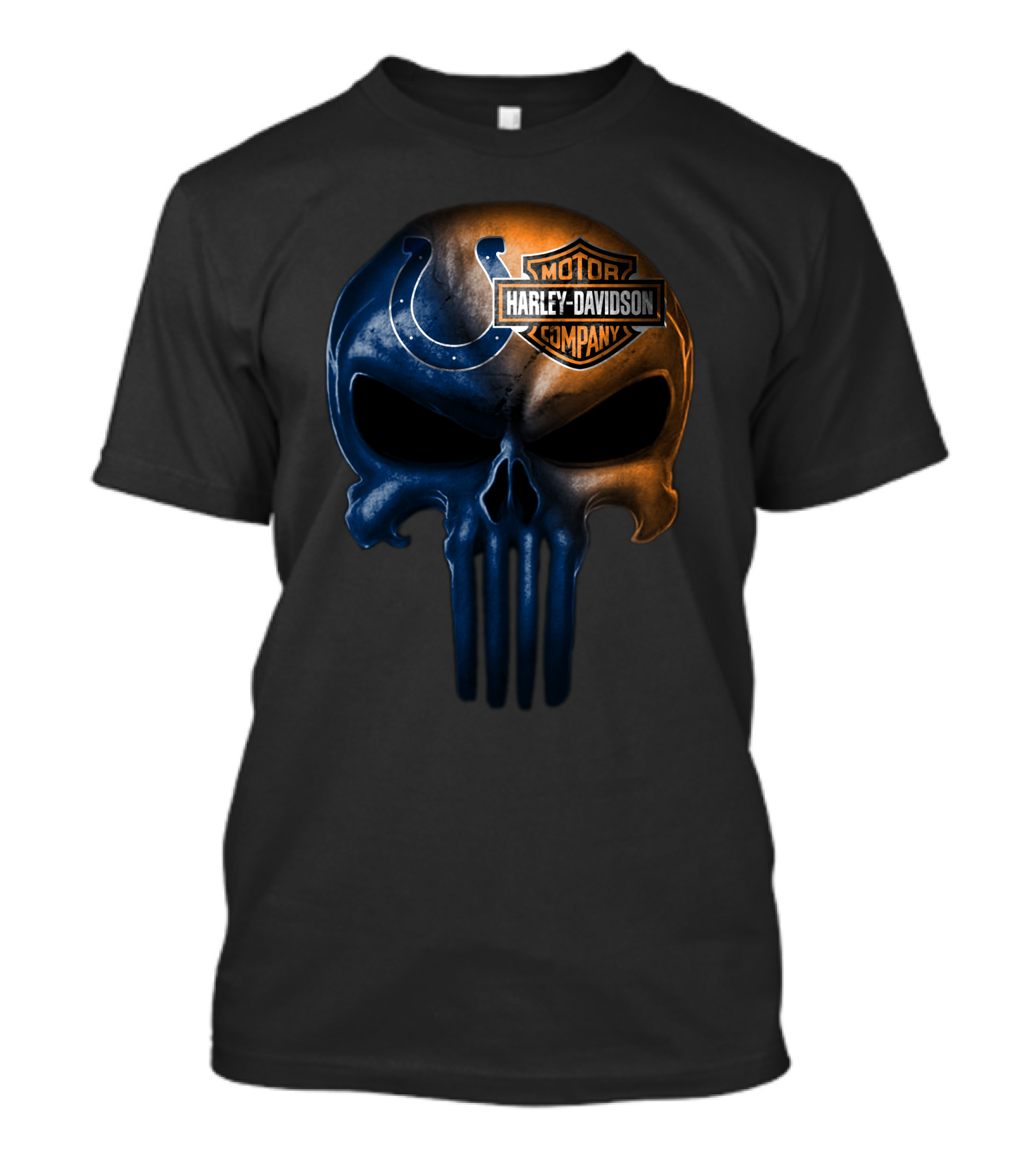 Indianapolis Colts Harley Davidson Skull 2 T-Shirt