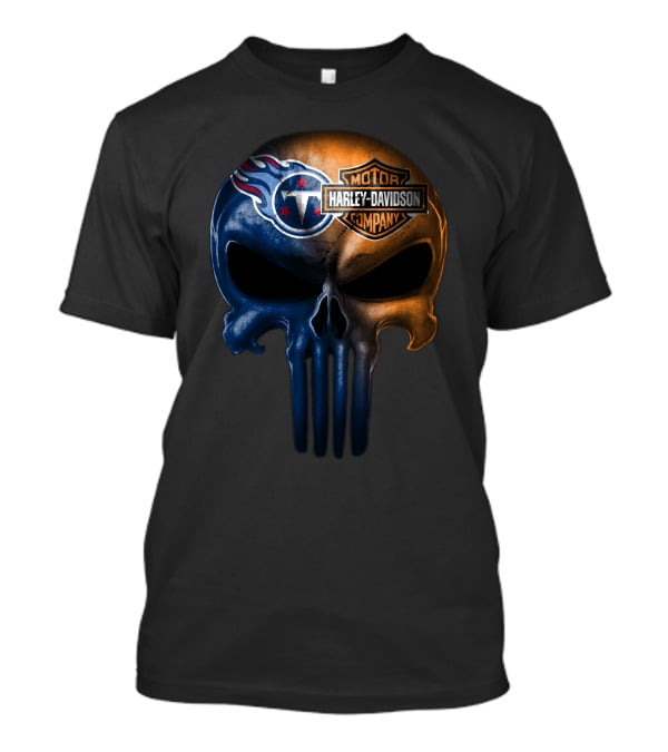 Tennessee Titans Skull Harley Davidson Company Logo Fusion T-Shirt