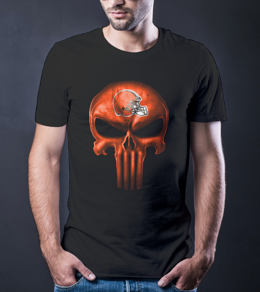 Cleveland Browns Helmet Skull T-Shirt