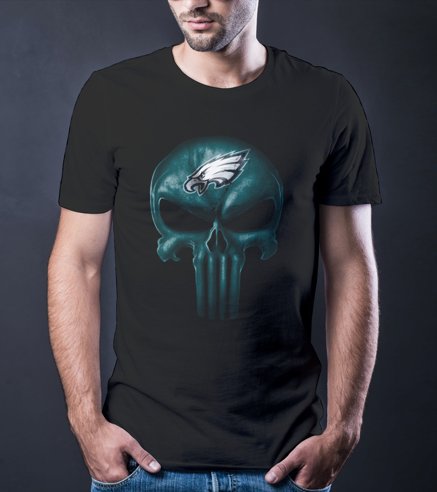 Philadelphia Eagles Skull Design With Team T-Shirt