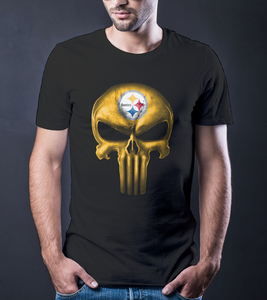 Pittsburgh Steelers Skull Emblem T-Shirt