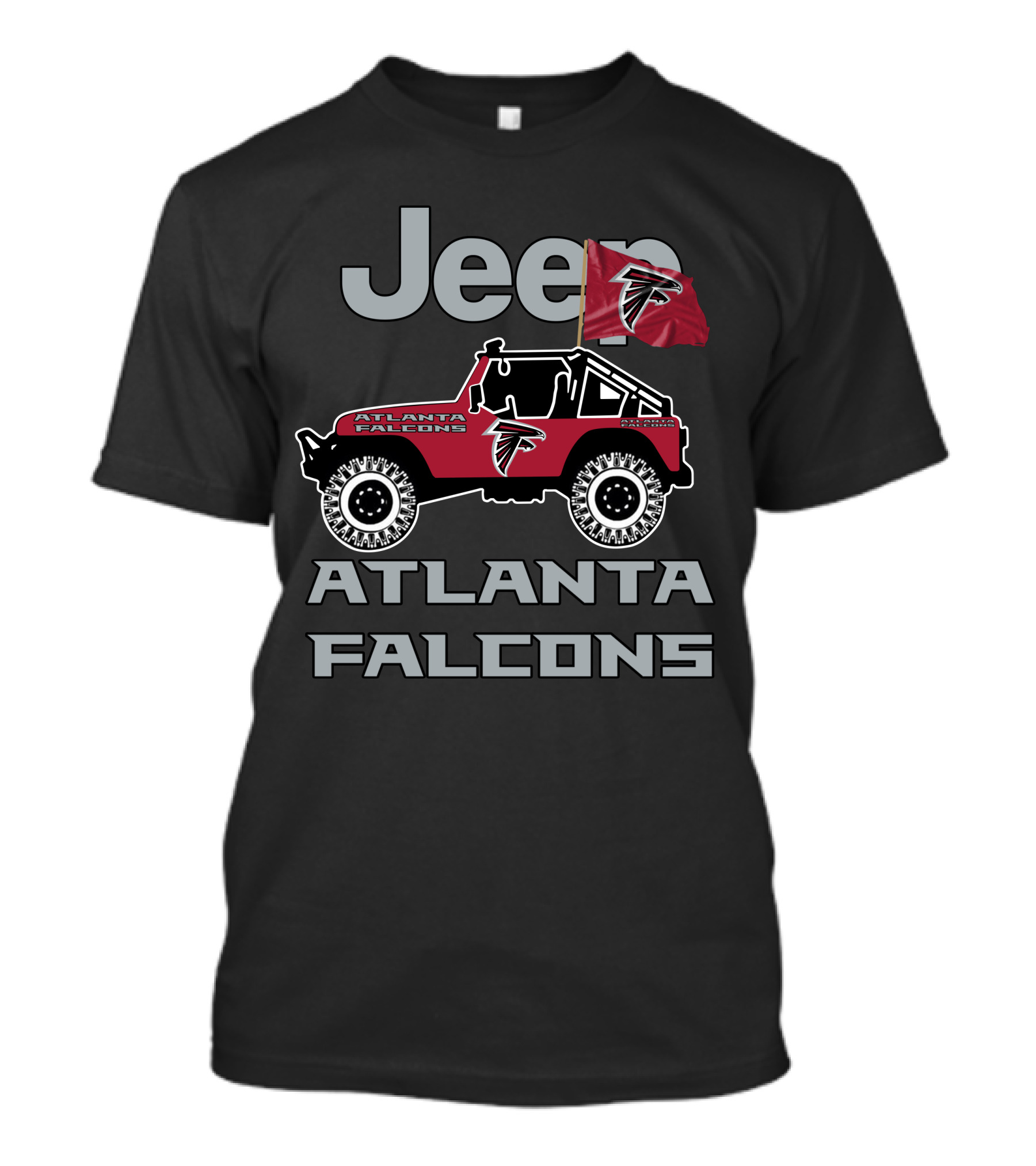 Jeep Atlanta Falcons Off-Road Vehicle Flag T-Shirt