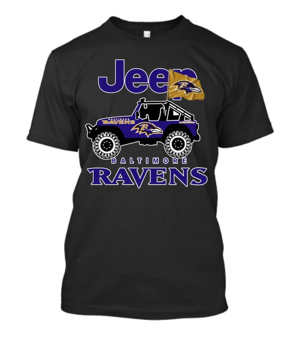 Jeep Baltimore Ravens Flag Logo Iconic Team Representation T-Shirt