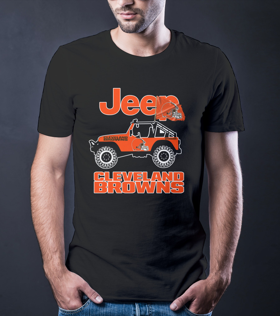 Jeep Cleveland Browns Off-Road Adventure Fan Enthusiast T-Shirt