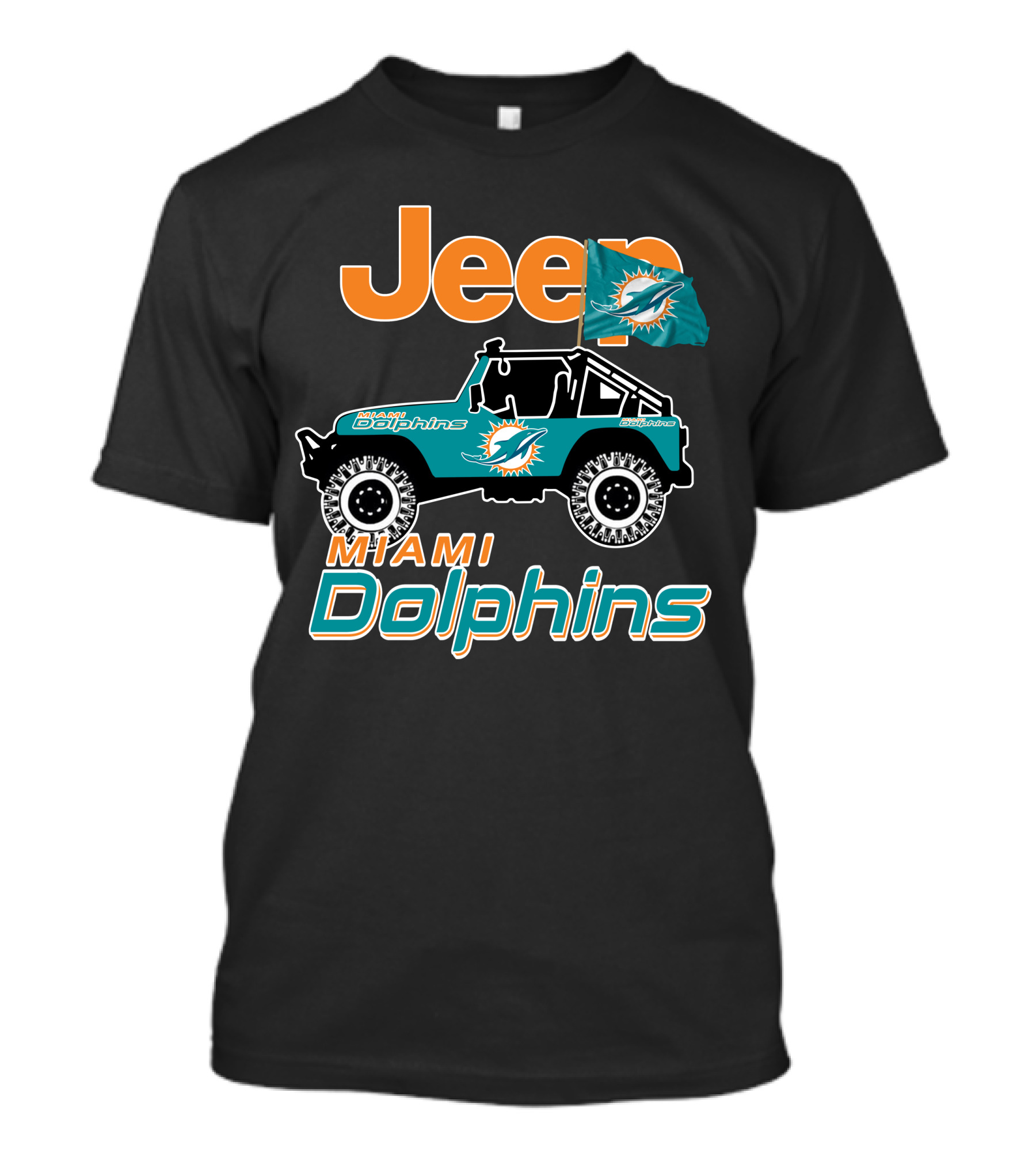 Jeep Miami Dolphins Flag T-Shirt