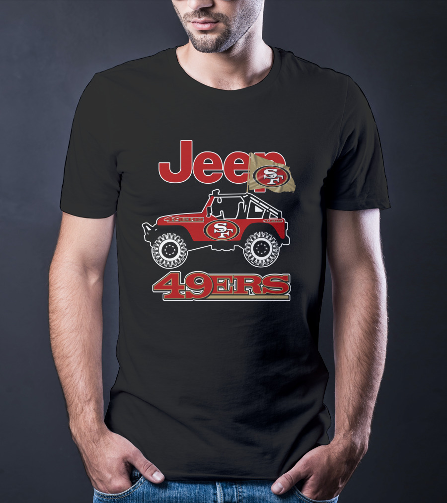 Jeep San Francisco 49ers Logo Flag 49ers T-Shirt