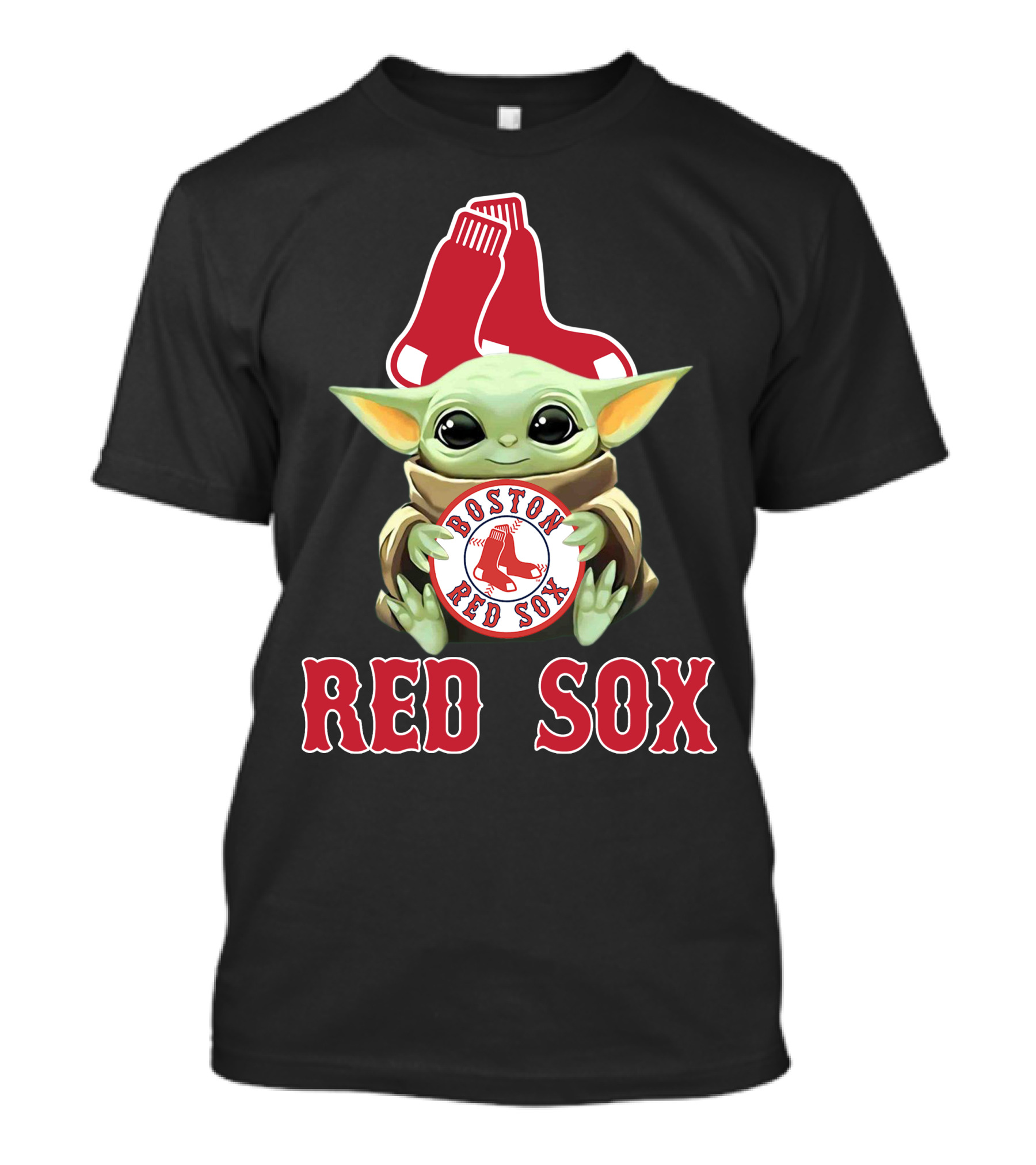 Boston Red Sox Baby Yoda With Team T-Shirt