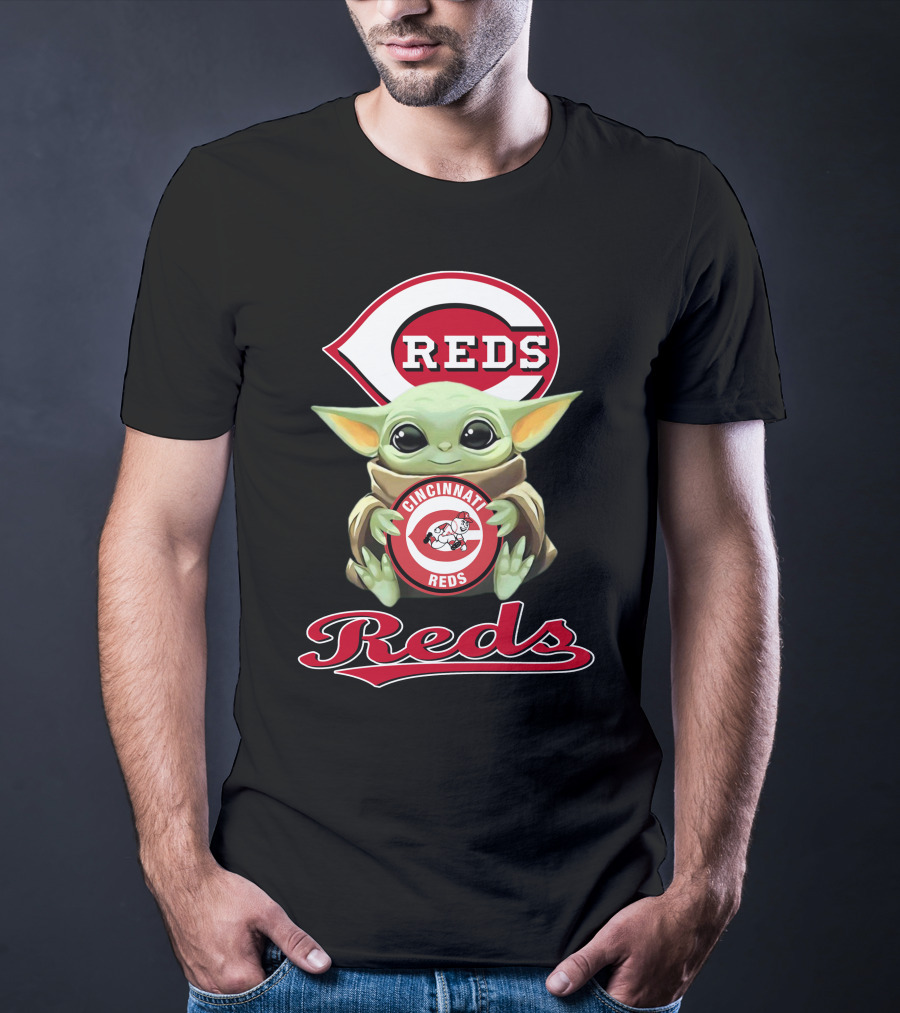 Cincinnati Reds Baby Yoda Holding Reds T-Shirt