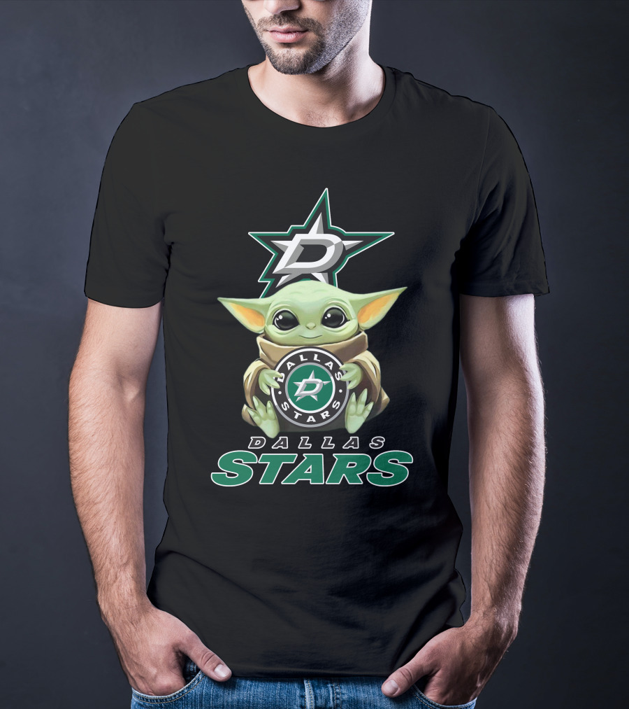 Dallas Stars Baby Yoda Holding T-Shirt