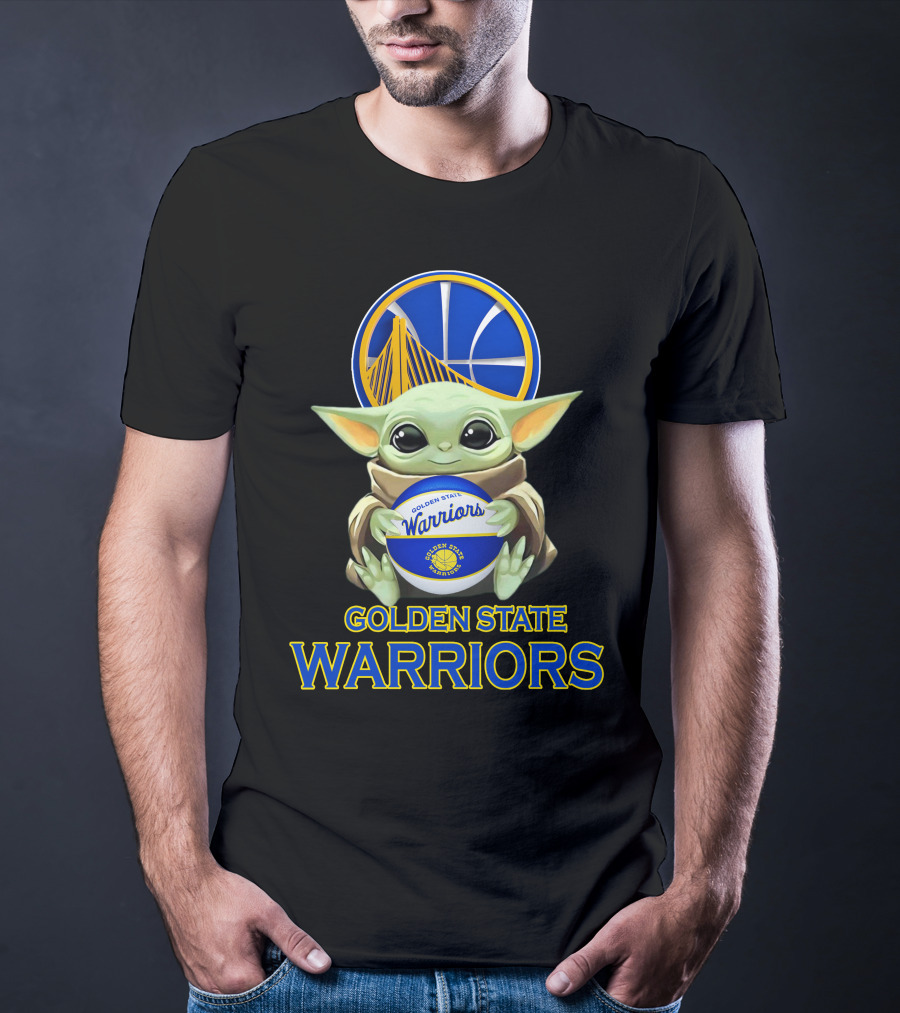 Golden State Warriors Baby Yoda Holding Basketball T-Shirt