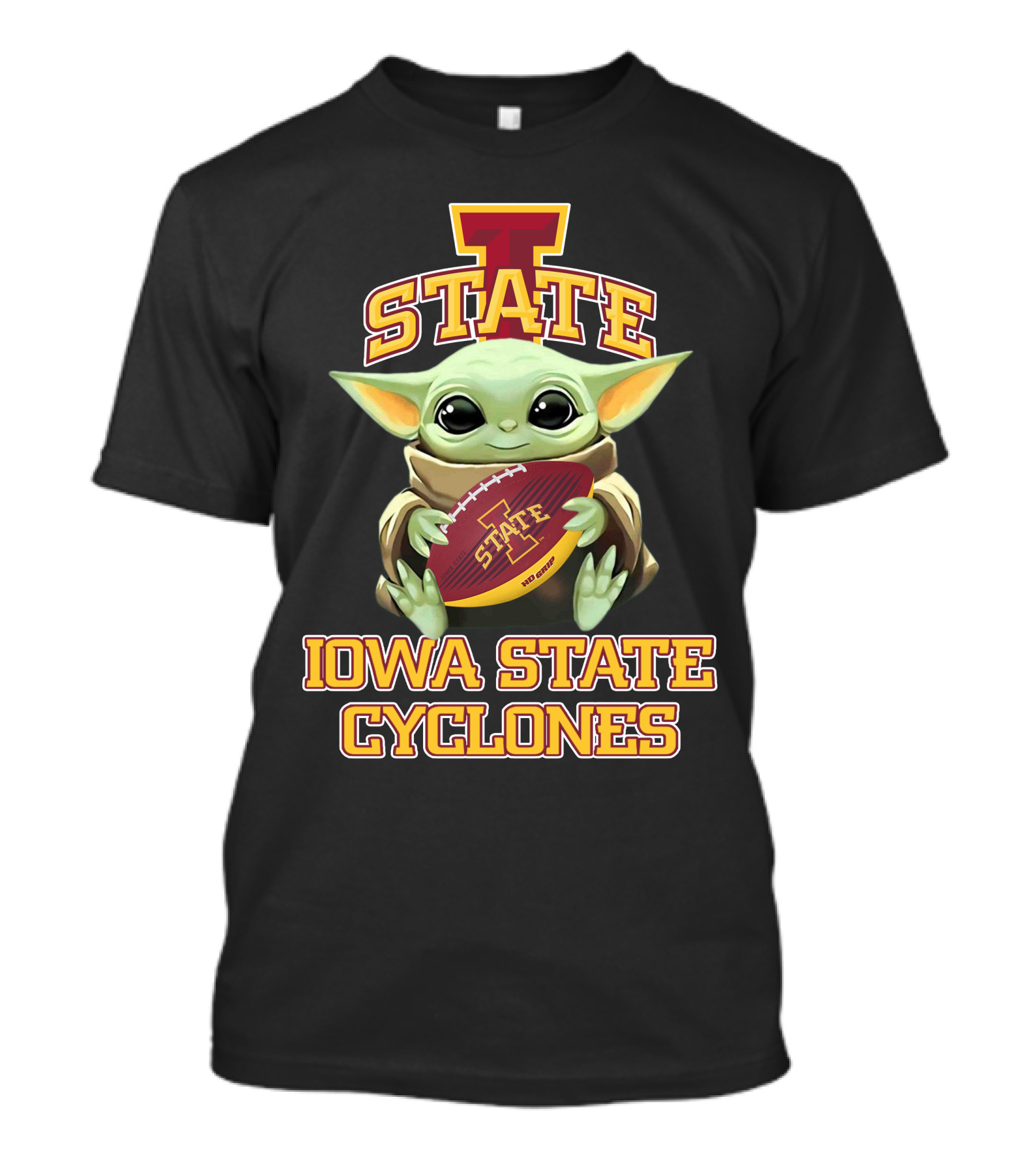 Iowa State Cyclones Baby Yoda Football T-Shirt