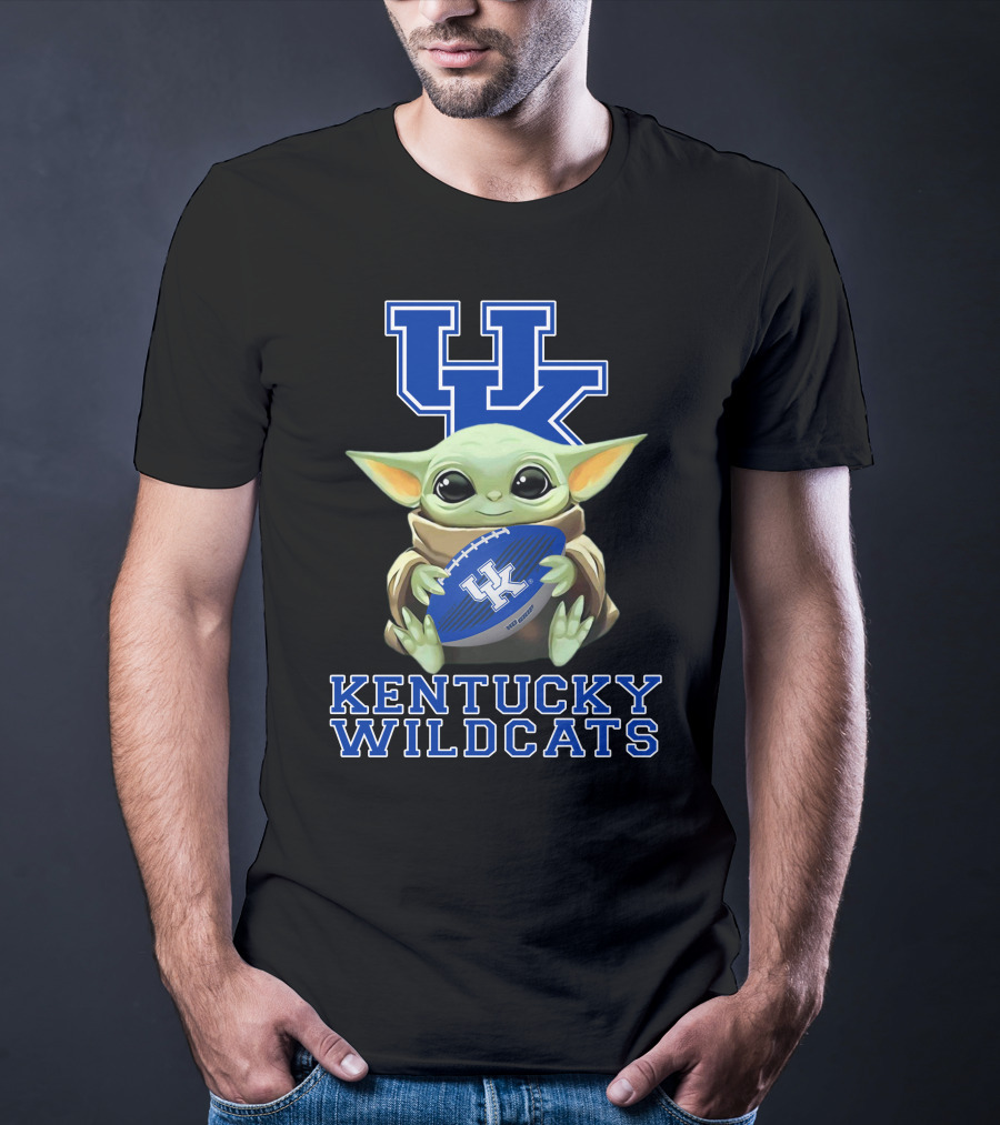 Kentucky Wildcats Baby Yoda Football Fan T-Shirt