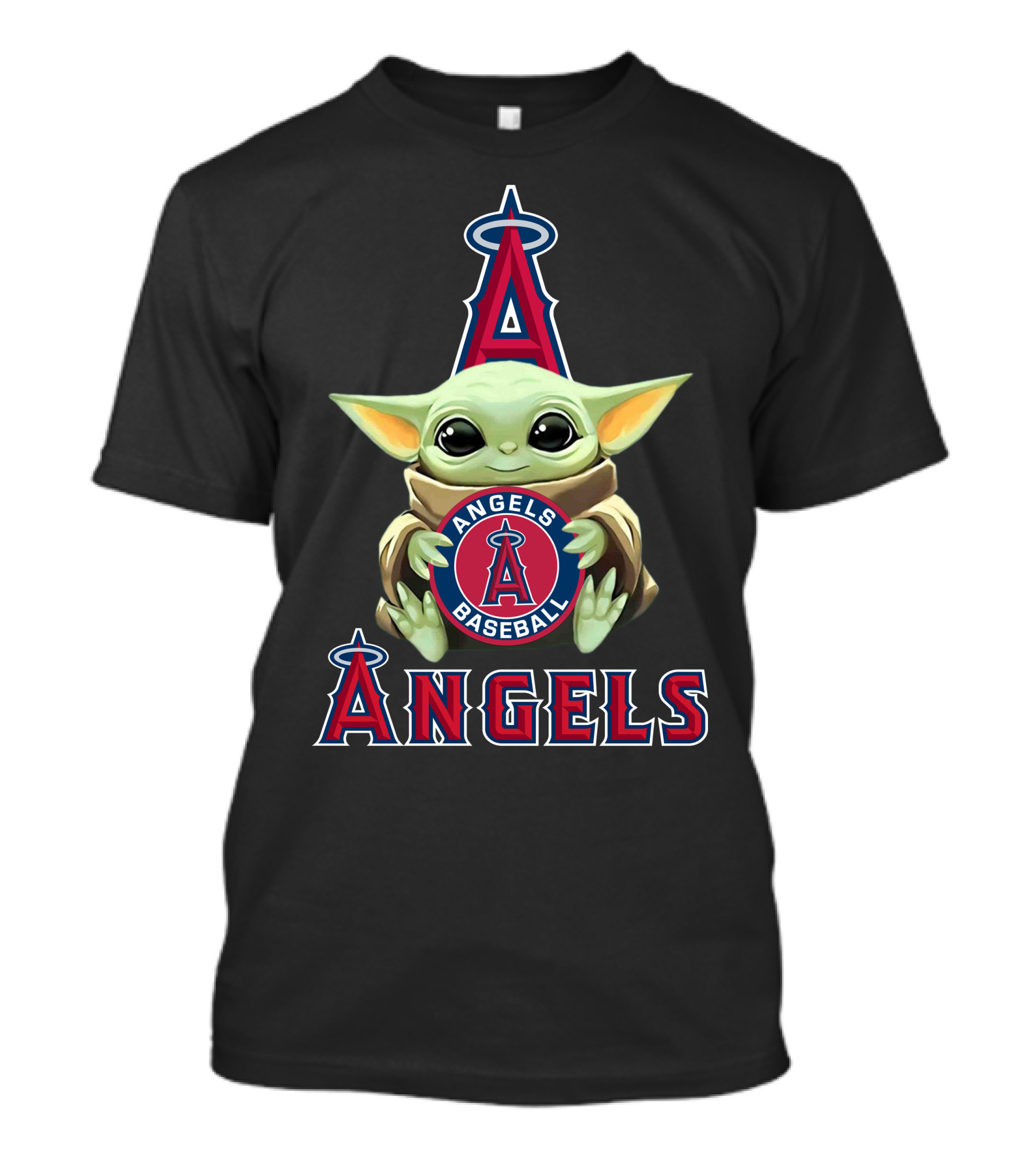 Los Angeles Angels Baseball Baby Yoda T-Shirt