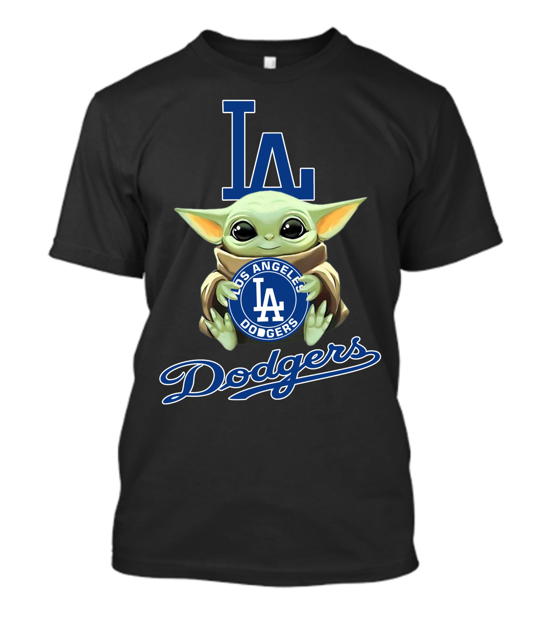 Los Angeles Dodgers Baby Yoda Holding La T-Shirt