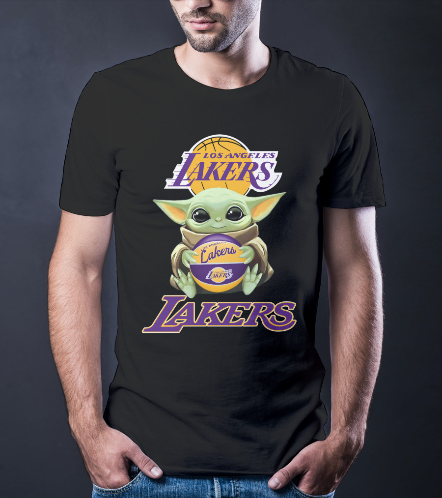 Los Angeles Lakers Baby Yoda Basketball Fan T-Shirt