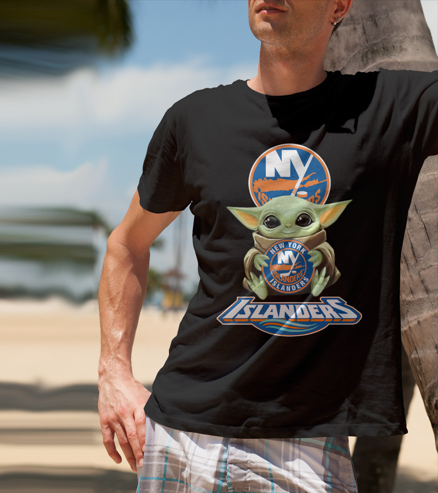 New York Islanders Baby Yoda With Team T-Shirt