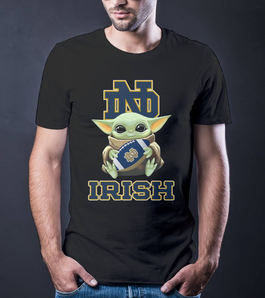 Notre Dame Fighting Irish Nd Baby Yoda Football Irish T-Shirt