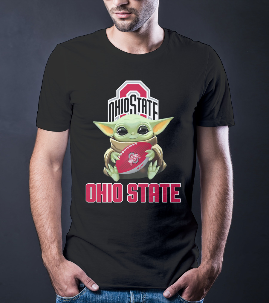 Ohio State Buckeyes Baby Yoda Football Fan T-Shirt