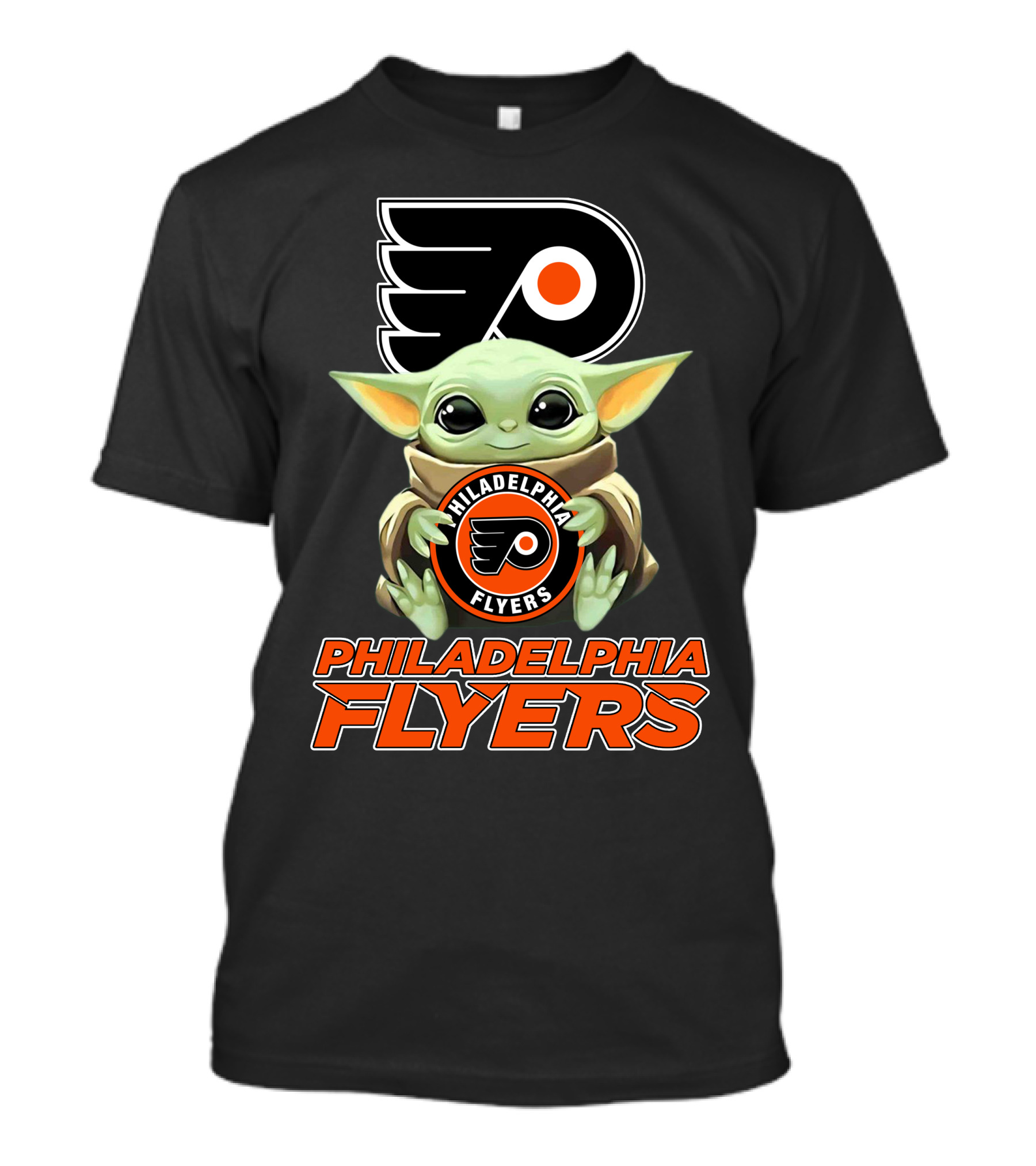 Philadelphia Flyers Baby Yoda Holding Team T-Shirt