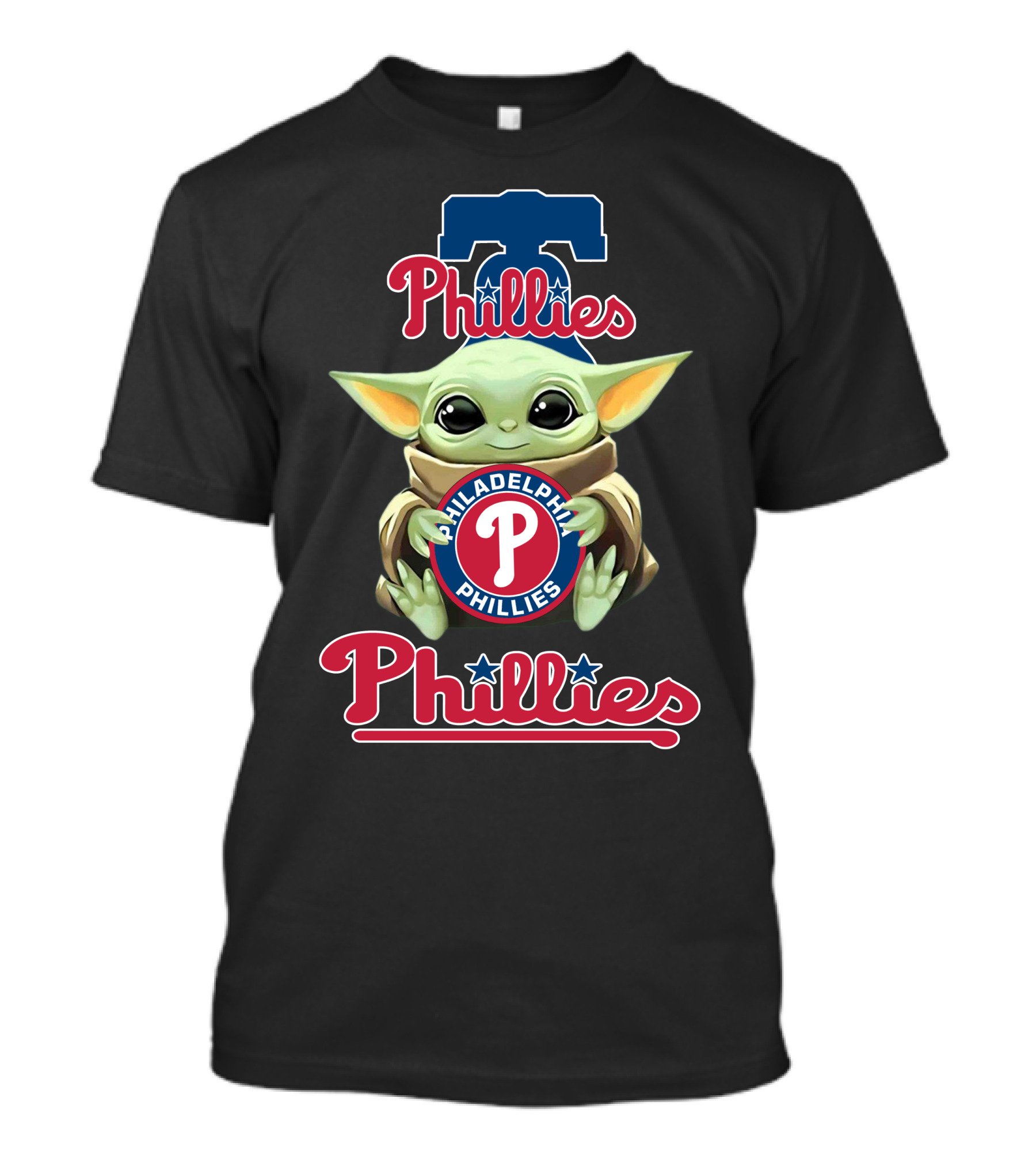 Philadelphia Phillies Baby Yoda Holding Phillies T-Shirt