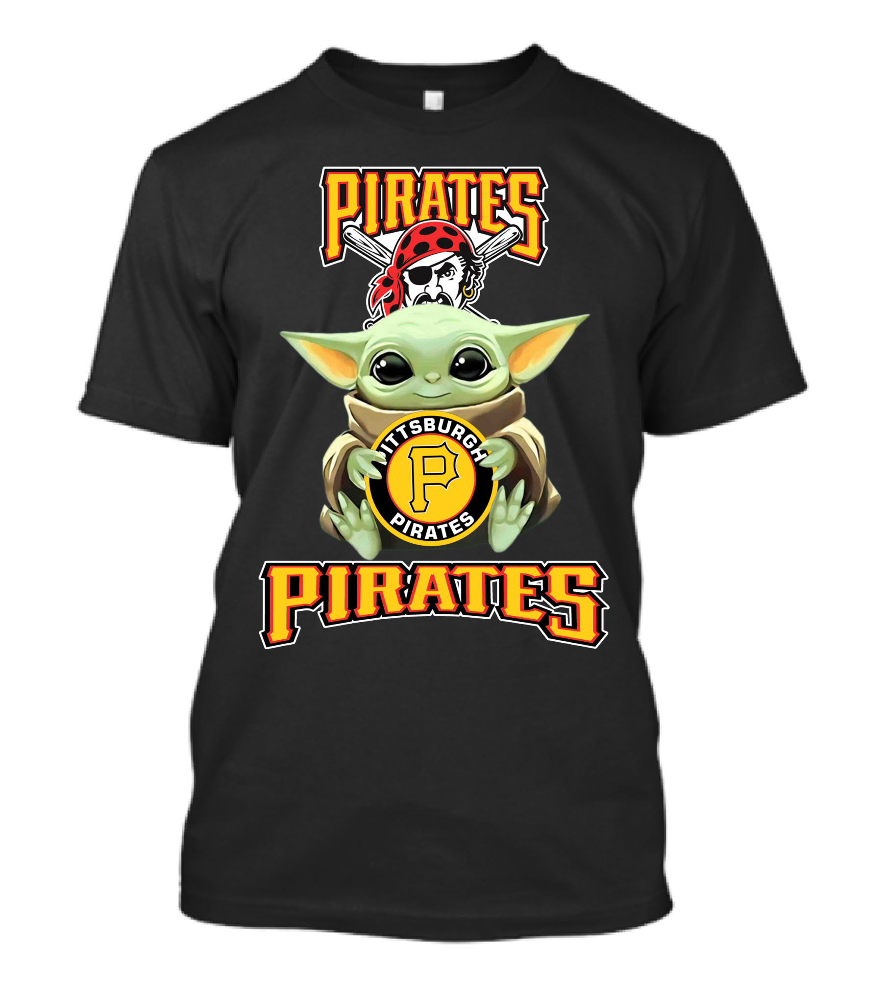 Pittsburgh Pirates Baby Yoda Holding Baseball T-Shirt