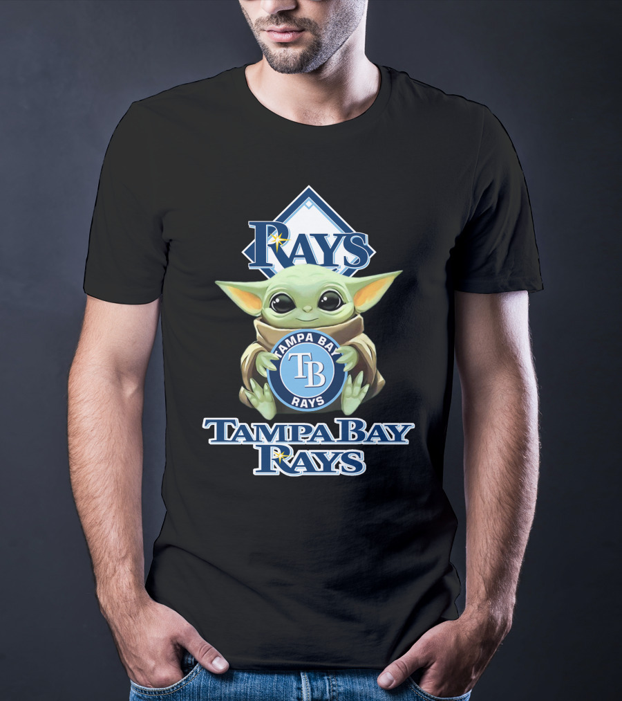 Tampa Bay Rays Baby Yoda Star Wars Mlb Collaboration T-Shirt