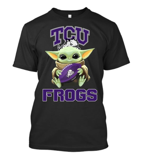 Tcu Frogs Baby Yoda Football T-Shirt
