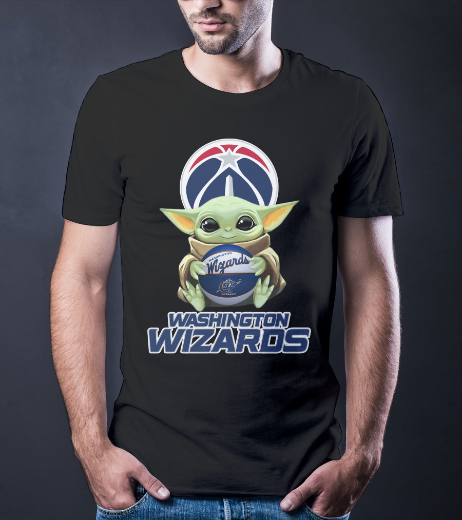 Washington Wizards Baby Yoda Holding Basketball T-Shirt