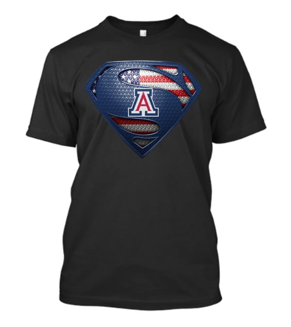 Arizona Wildcats Superman Shield American Flag T-Shirt
