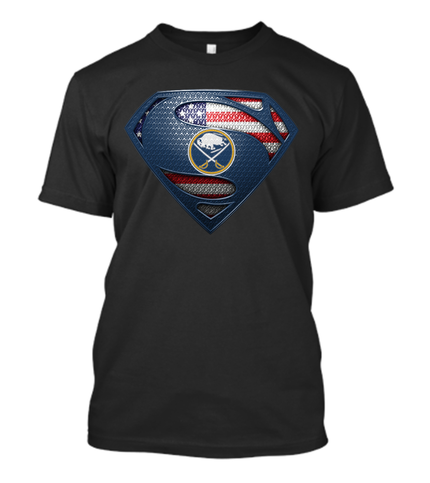 Buffalo Sabres Superman Logo American Flag Style T-Shirt