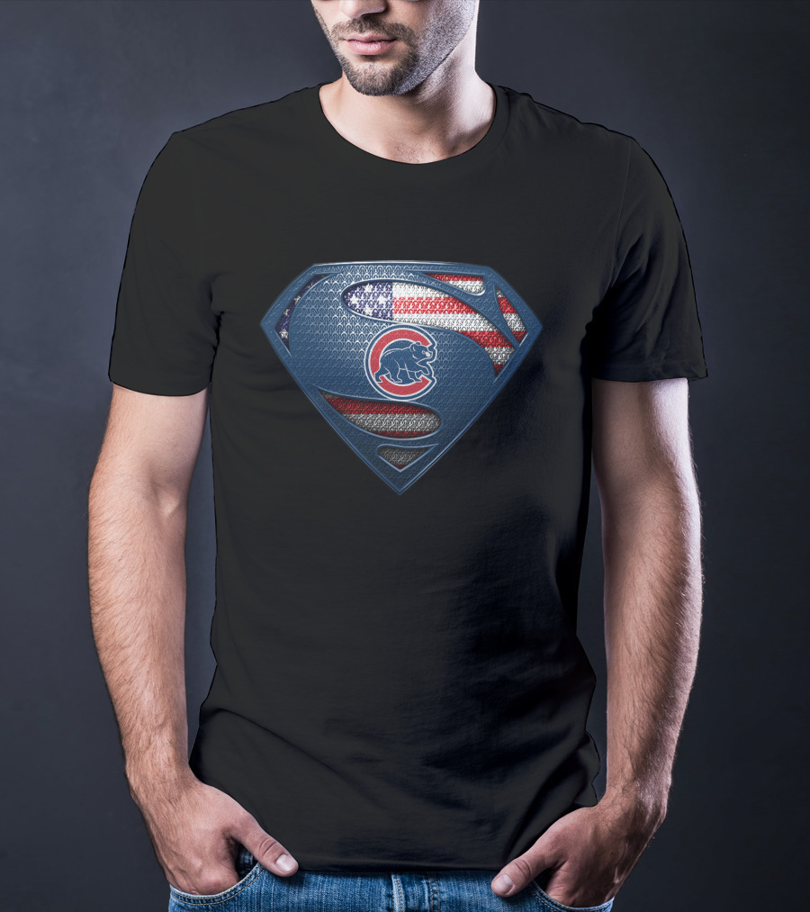 Chicago Cubs Superman American Flag T-Shirt
