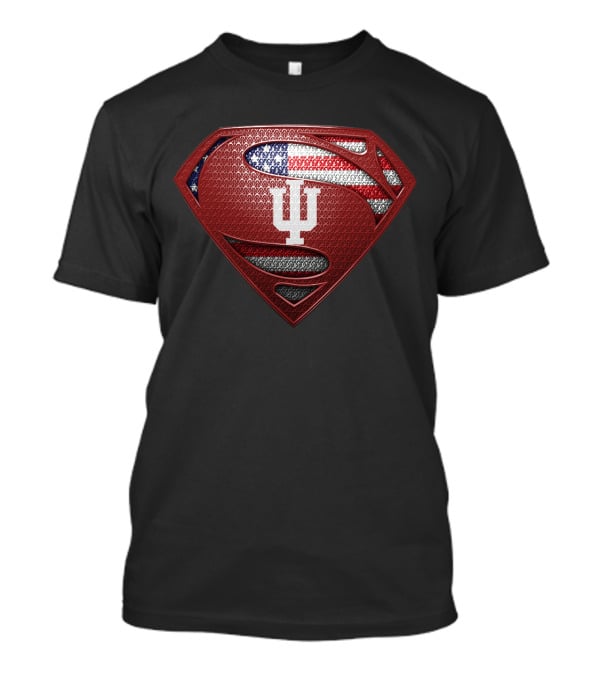 Indiana Hoosiers Superman Shield Usa Flag T-Shirt