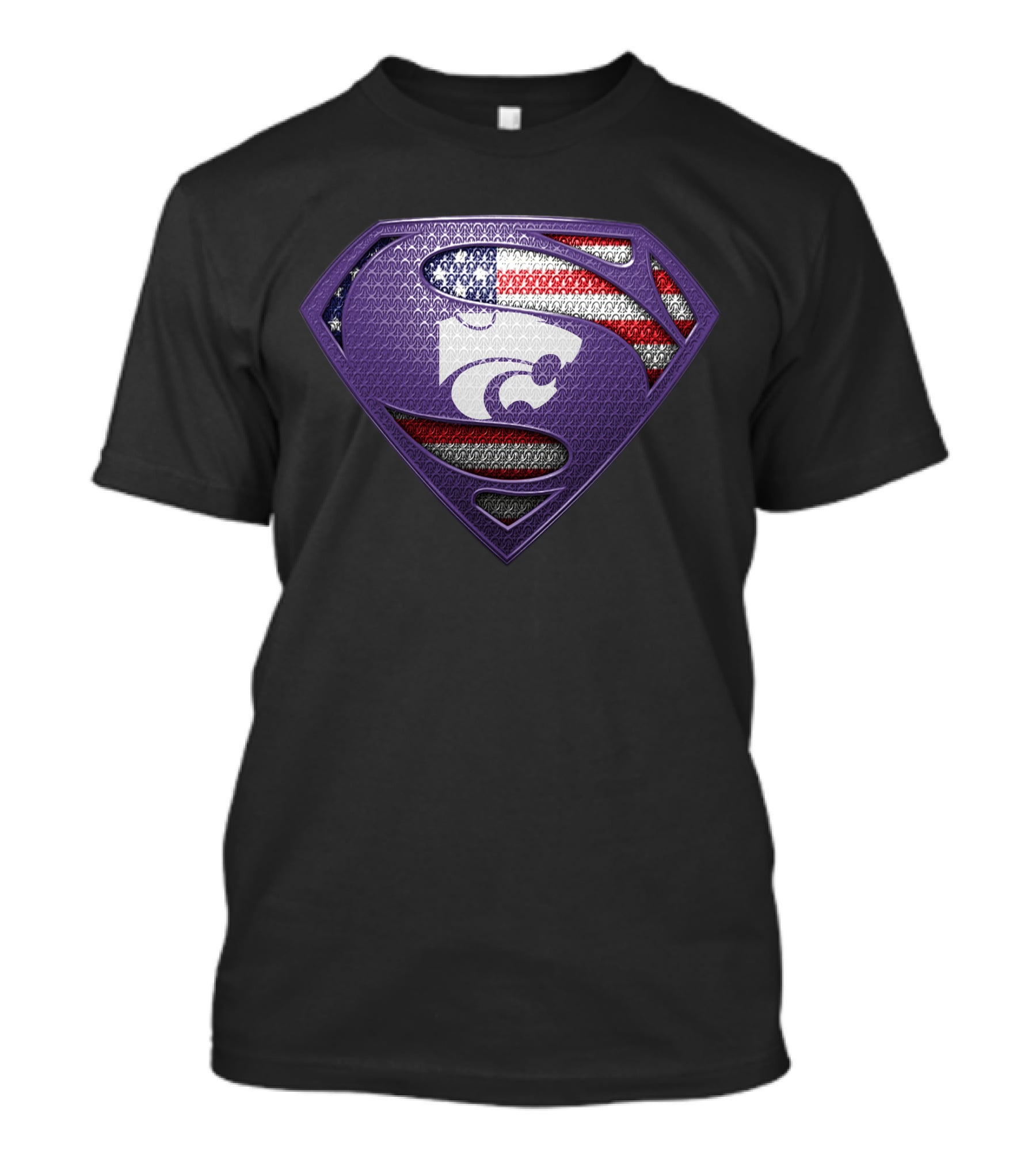 Kansas State Wildcats Superman American Flag T-Shirt