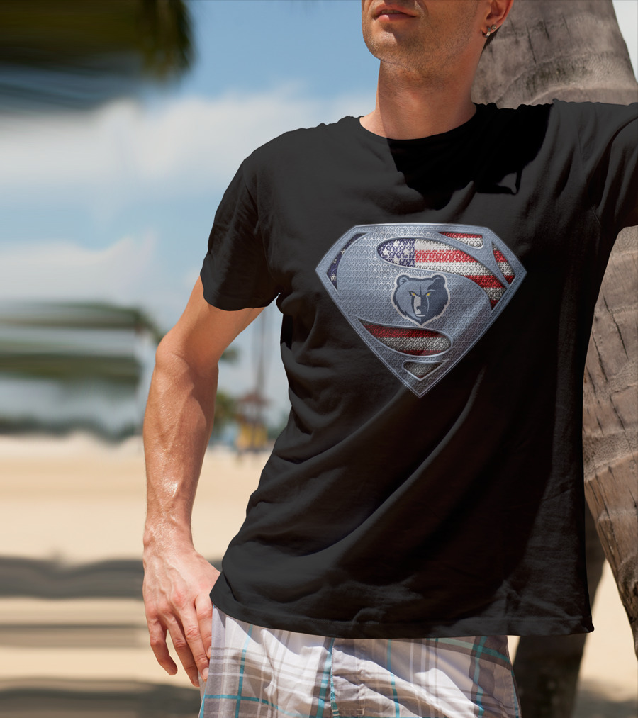 Memphis Grizzlies American Flag Superman T-Shirt