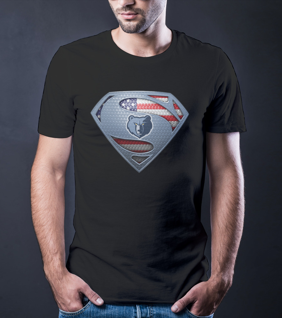 Memphis Grizzlies American Flag Superman T-Shirt