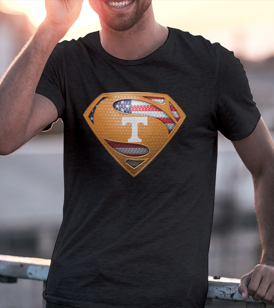 Tennessee Volunteers Superman American Flag T-Shirt