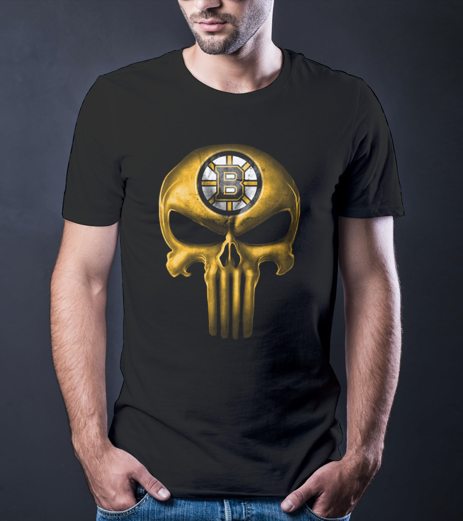 Boston Bruins Punisher Skull T-Shirt