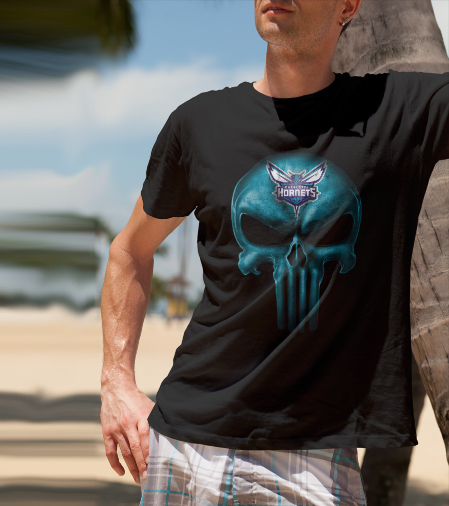 Charlotte Hornets Skull T-Shirt