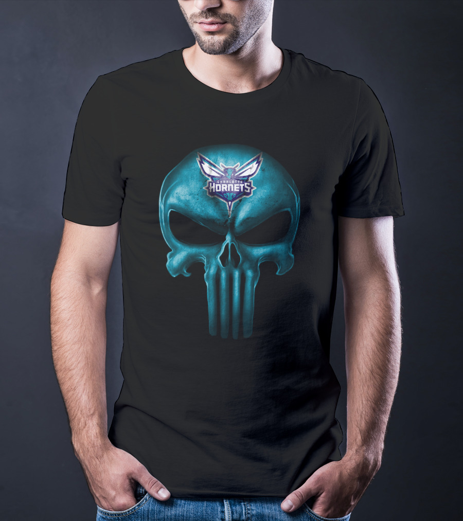 Charlotte Hornets Skull T-Shirt