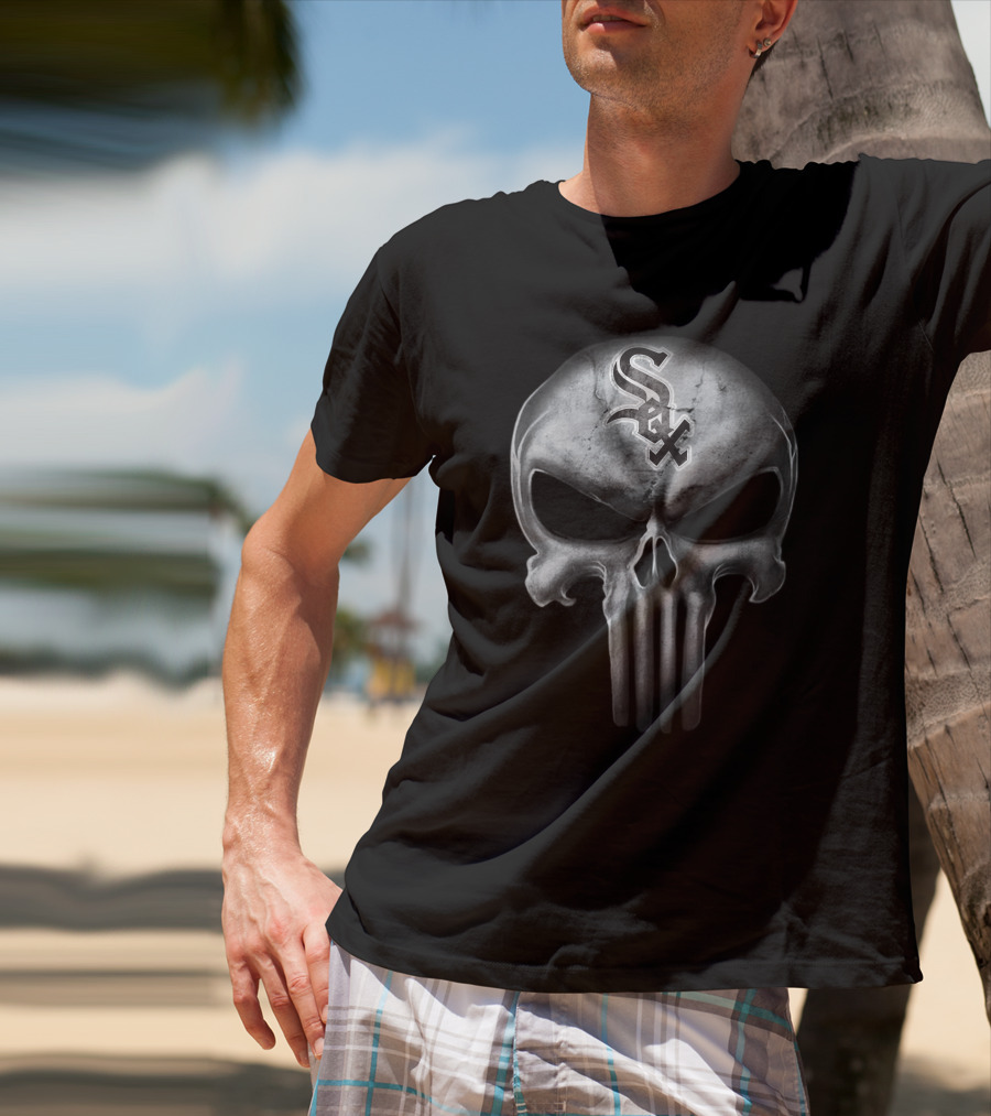 Chicago White Sox Skull Punisher T-Shirt