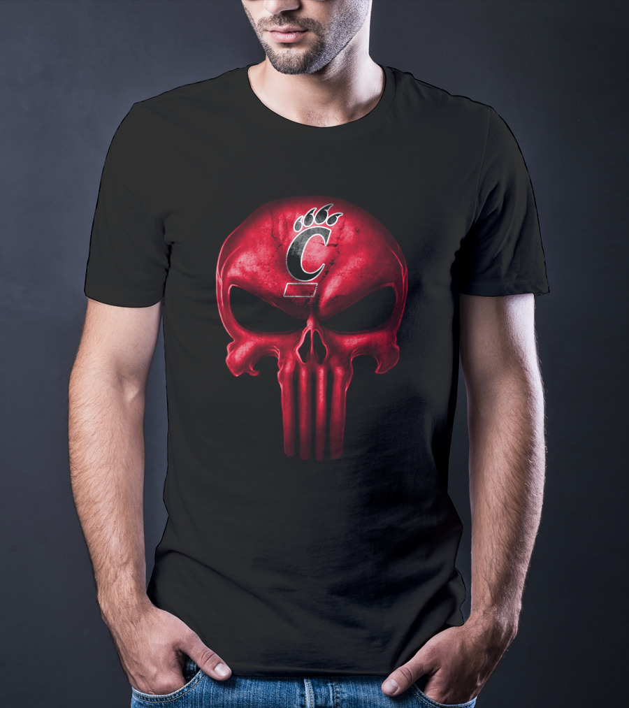Cincinnati Bearcats Punisher Skull T-Shirt