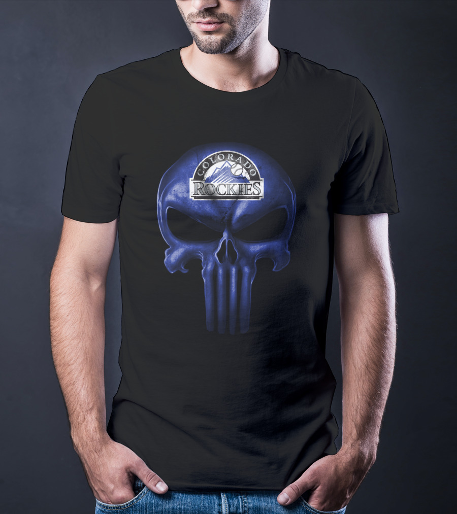 Colorado Rockies Skull Baseball T-Shirt