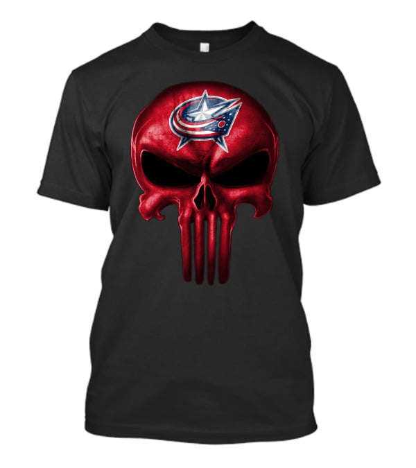 Columbus Blue Jackets Punisher Skull T-Shirt